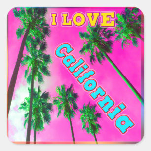 "Palm Sky: I LOVE California 3" Sticker