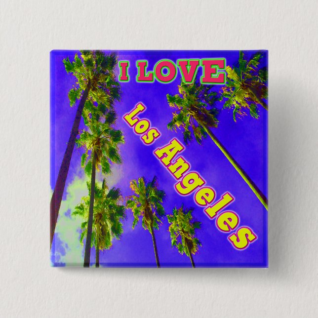 "Palm Sky: I LOVE Los Angeles 1" Button (Front)