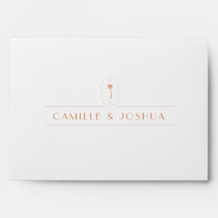 Palm spring retro wedding  envelope