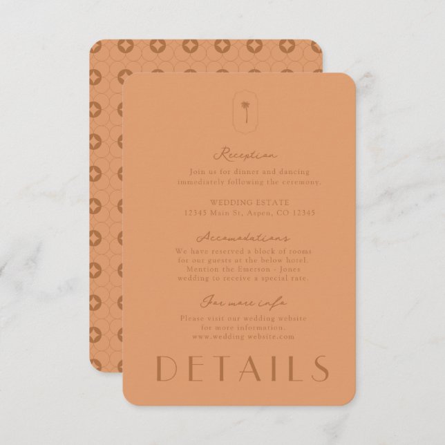 Palm Spring Wedding Details Cards (Front/Back)