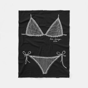 Palm Springs 2026 Bikini Summer Vacation Line Art Fleece Blanket