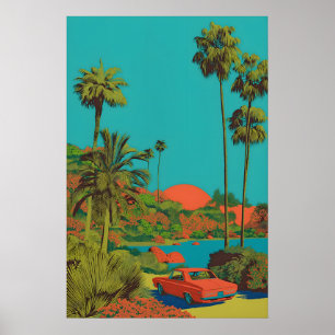 Palm Springs Art Print Mid-Century Modern Car