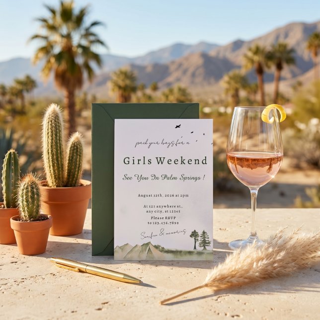 Palm Springs Bachelorette Invitation Bach Weekend  (Creator Uploaded)