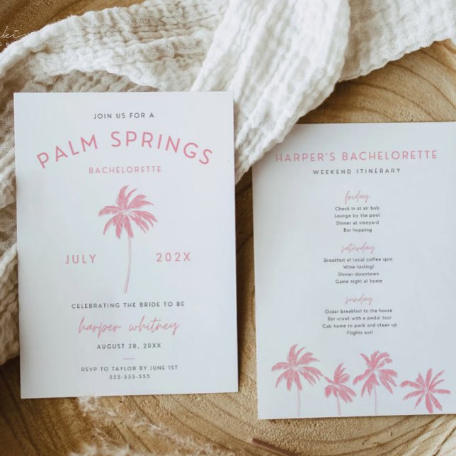 Palm Springs Bachelorette Invitation Itinerary (Creator Uploaded)