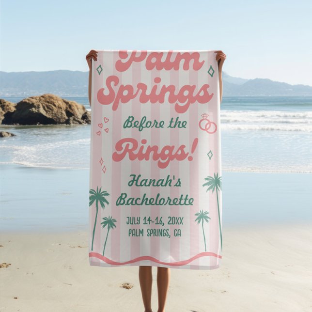 Palm Springs Bachelorette Party Beach Towel (Creator Uploaded)