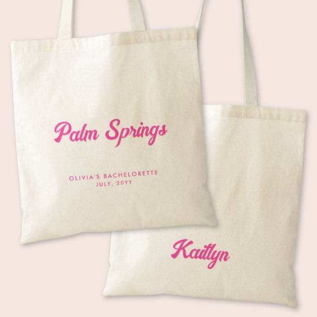 Palm Springs Bachelorette Party Personalised Tote Bag (Palm Springs Bachelorette Party Personalized Tote Bag)