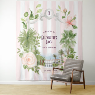 Palm Springs Beach Social Club Bachelorette Tapestry