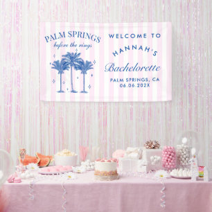 Palm Springs Before The Rings Blue Bachelorette Banner
