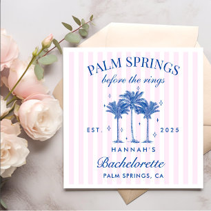 Palm Springs Before The Rings Blue Bachelorette Napkin