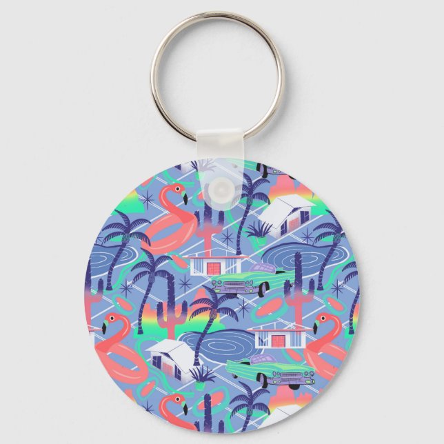 Palm Springs blus Key Ring (Front)