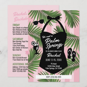 Palm Springs Bridal Shower Pool Invite (Pink)