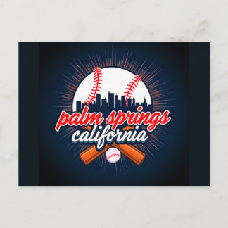 Palm Springs California Baseball City Skyline Postcard