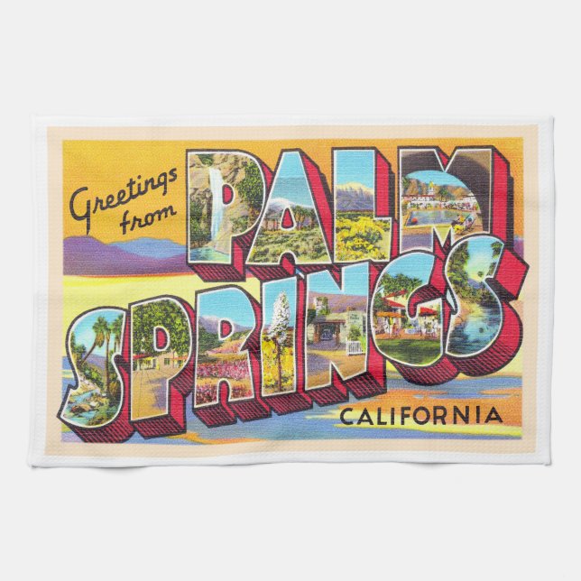 Palm Springs California CA Large Letter Postcard Tea Towel (Horizontal)