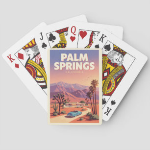 Palm Springs California Illustration Travel Art Playing Cards