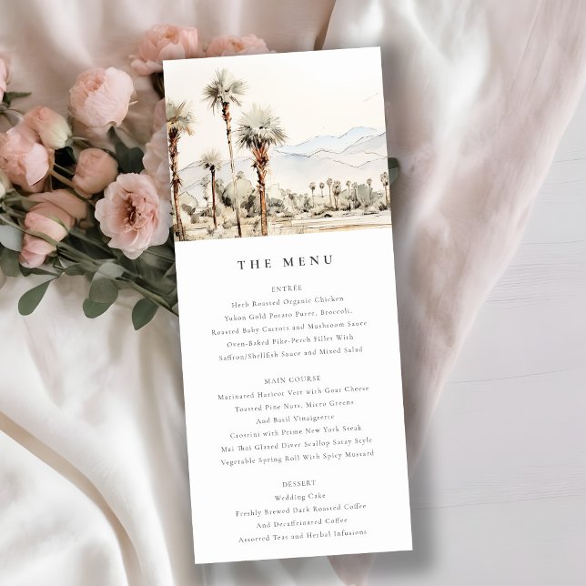 Palm Springs California Landscape Wedding Menu Invitation (Creator Uploaded)