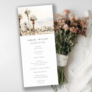 Palm Springs California Landscape Wedding Program Invitation
