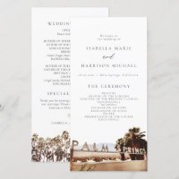 PALM SPRINGS California Palm Tree Wedding Program