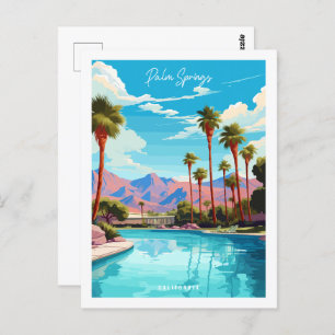 Palm Springs California USA vintage travel Postcard