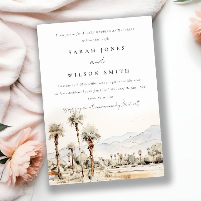 Palm Springs California Wedding Anniversary Invitation (Creator Uploaded)