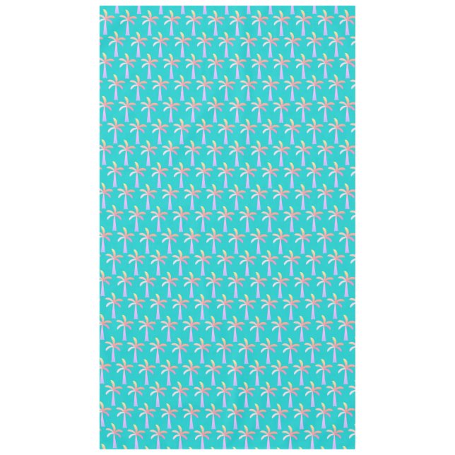  Palm Springs Caribbean Blue Tropical Palm Tree Tablecloth (Front)