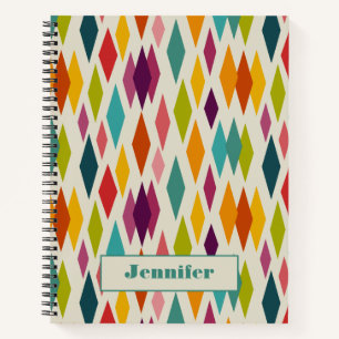 Palm Springs Diamonds Midcentury Modern Pattern Notebook