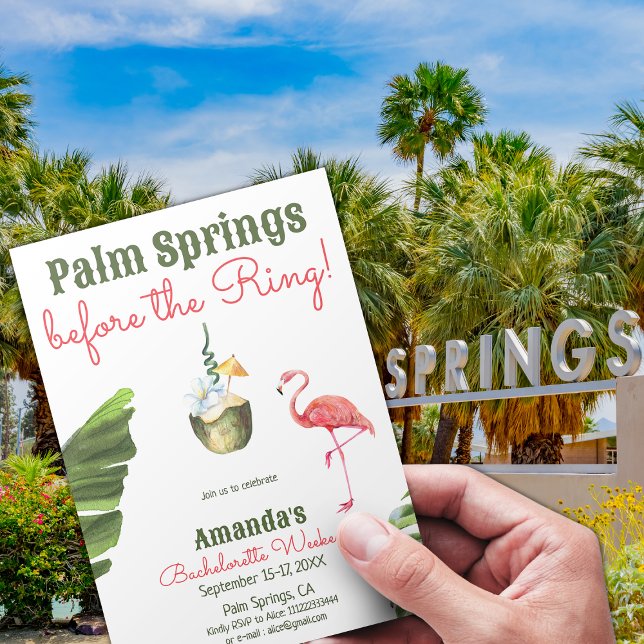 Palm Springs Last Flamingle Bachelorette Weekend Invitation (Creator Uploaded)