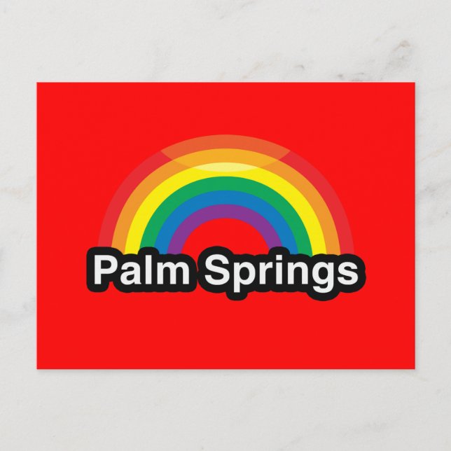 PALM SPRINGS LGBT PRIDE RAINBOW POSTCARD (Front)