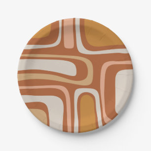 Palm Springs Mid Century Modern Boho Abstract Paper Plate