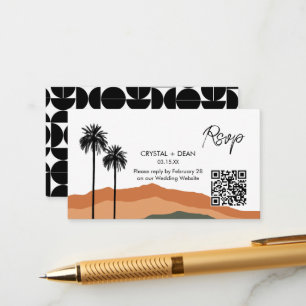 Palm Springs Modern Rsvp Enclosure Card tan/olive