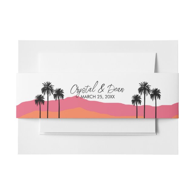 Palm Springs Modern Wedding Invitation Belly Band (Front Example)