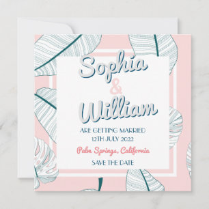 Palm Springs Paradise Modern Wedding Save The Date