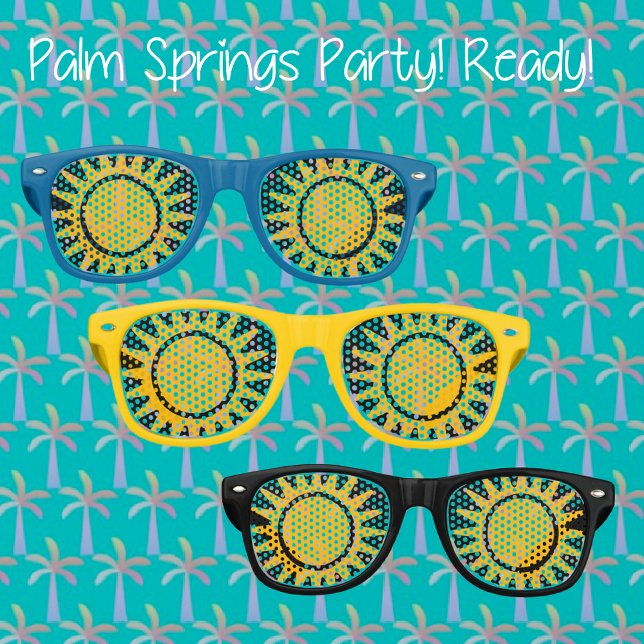  Palm Springs Party Yellow Sunshine  Retro Sunglasses (Creator Uploaded)