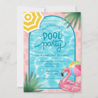 Palm Springs Pool Party Invitation