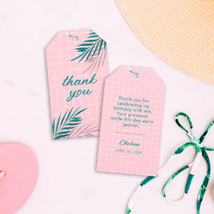 Palm Springs Pool Party Pink Adult Birthday Gift Tags