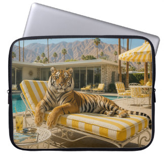 Palm Springs Poolside Tiger Laptop Sleeve
