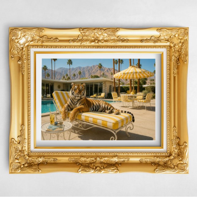Palm Springs Poolside Tiger Poster (Creator Uploaded)