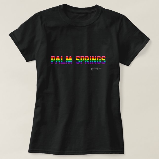 Palm Springs Pride T-shirt | Rainbow Flag (Design Front)