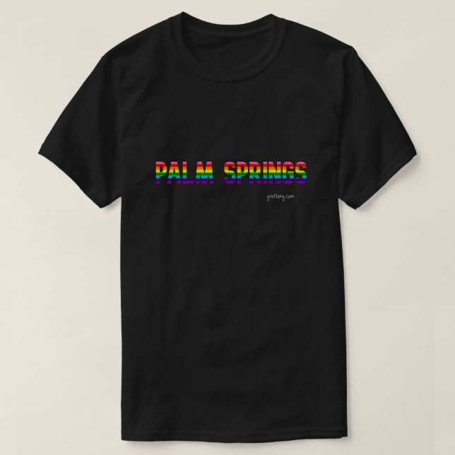 Palm Springs Pride T-shirt | Rainbow Flag (Design Front)
