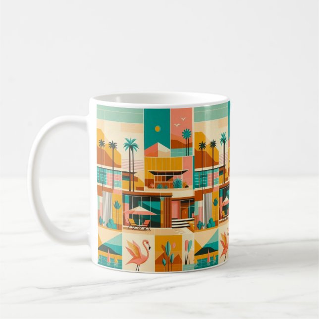 Palm Springs Retro Vibes Coffee Cup (Left)
