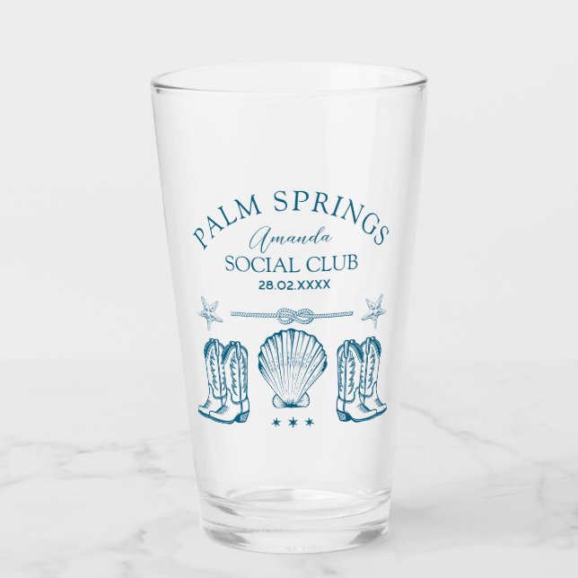 Palm Springs Social Club | Bachelorette Glass (Front)