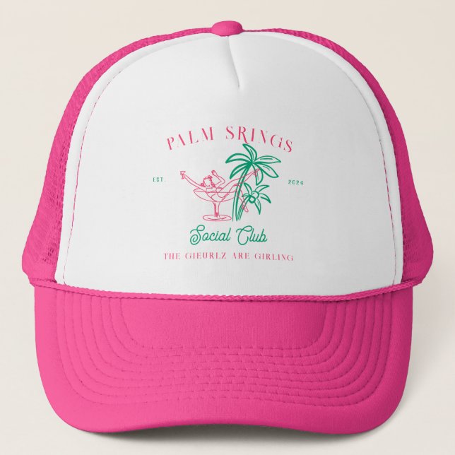 Palm Springs Social Club | Bachelorette Trucker Hat (Front)