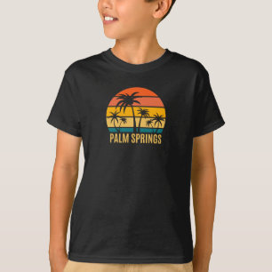 Palm Springs Sunset And Palm Trees Beach T-Shirt