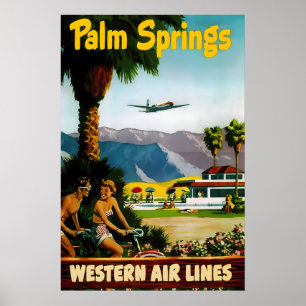 Palm Springs Vintage Travel Art Poster Print 1