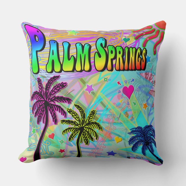 Palm Springs Vivid Romance Pillow (Front)