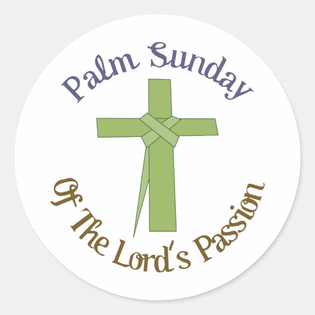Palm Sunday Classic Round Sticker (Front)