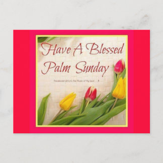 Palm sunday,flowers postcard