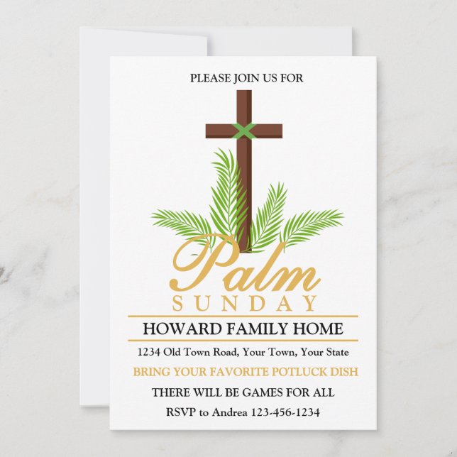 Palm Sunday Party Invitation (Front)