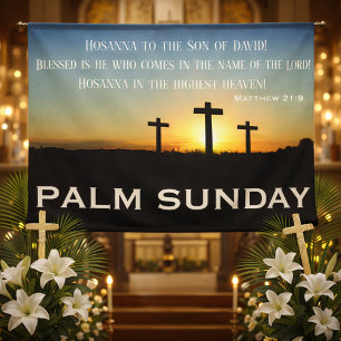 Palm Sunday Scripture at Sunrise Banner