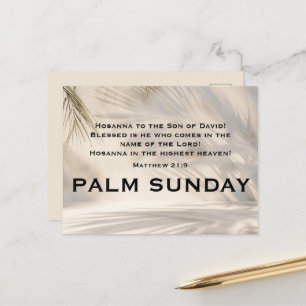 Palm Sunday Scripture with Soft Palm Shadows Postcard