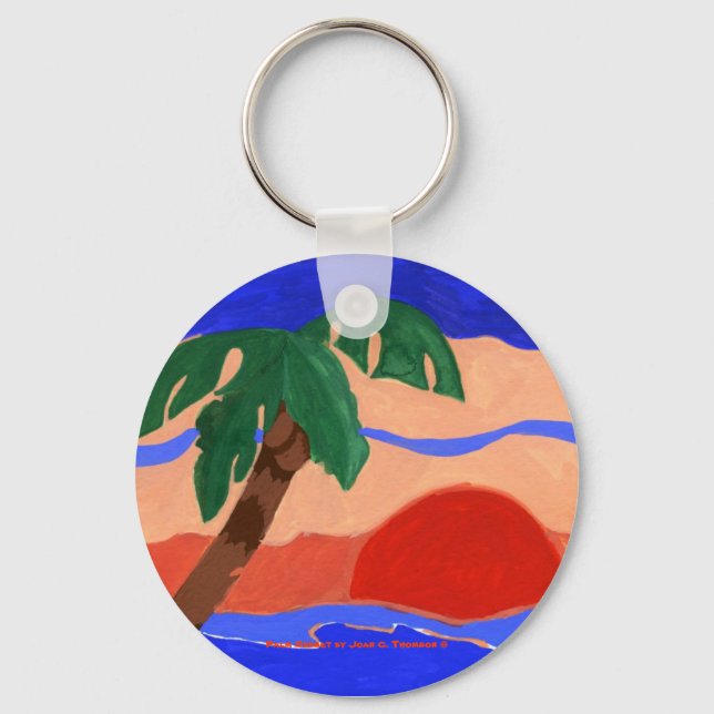 Palm Sunset Keychain (Front)